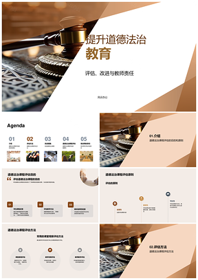 本科道德法治课程教学课件质量效果培训师评估PPT模板
