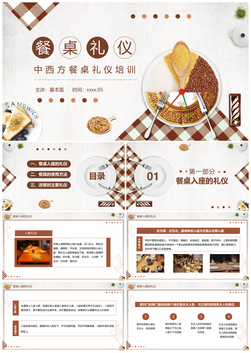 中西餐饮食文化礼仪培训PPT模板