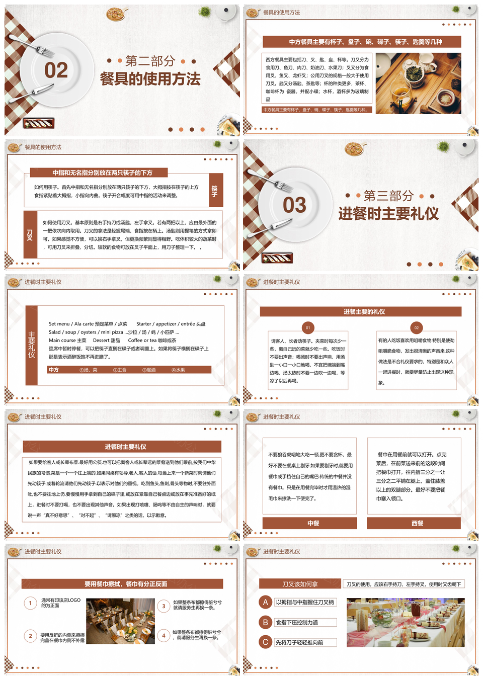 中西餐饮食文化礼仪培训PPT模板