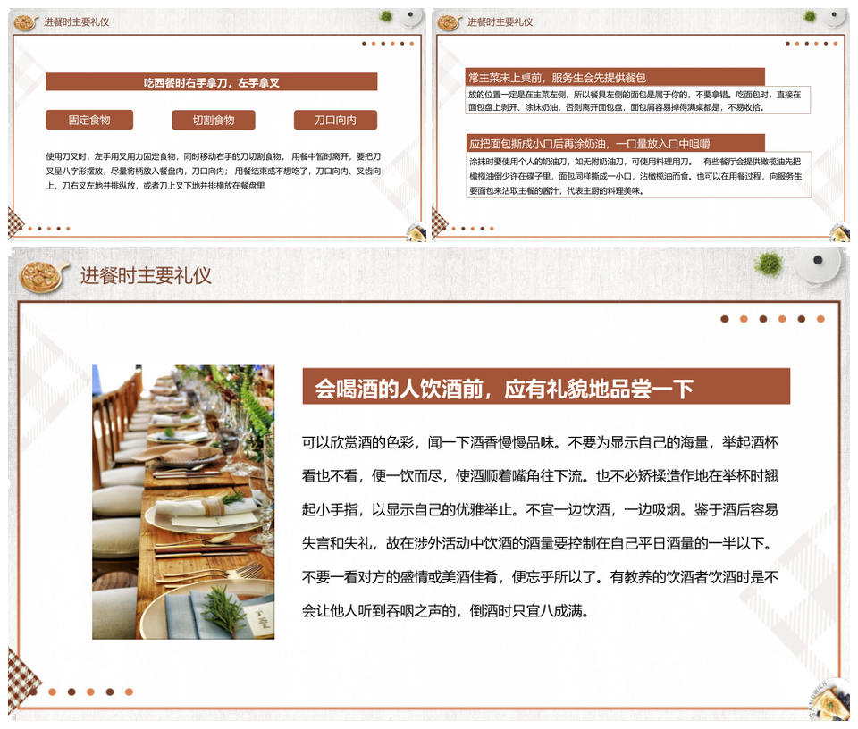 中西餐饮食文化礼仪培训PPT模板