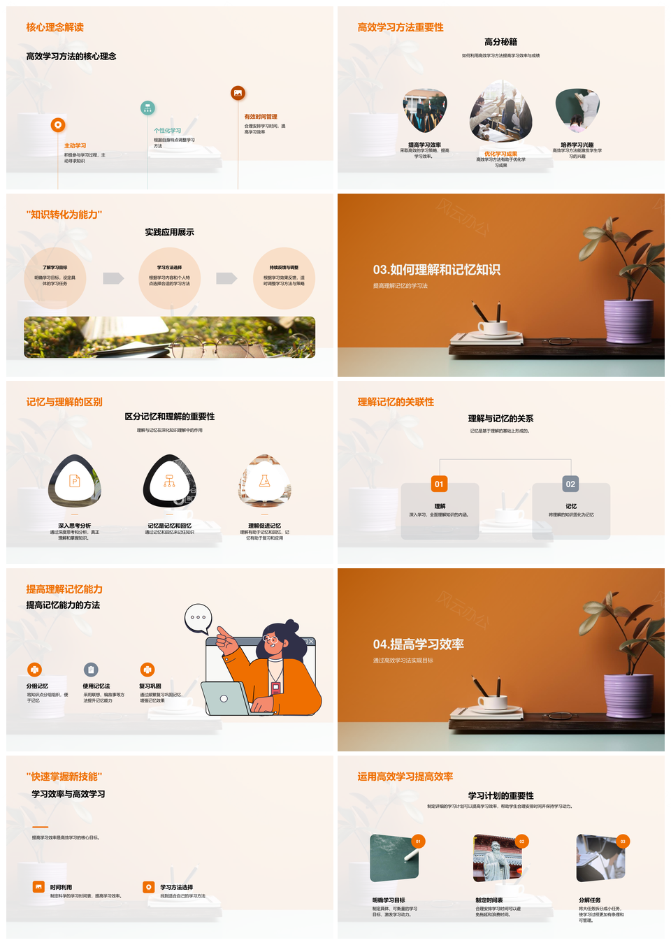 高效学习法提升成绩理解记忆方法PPT模板