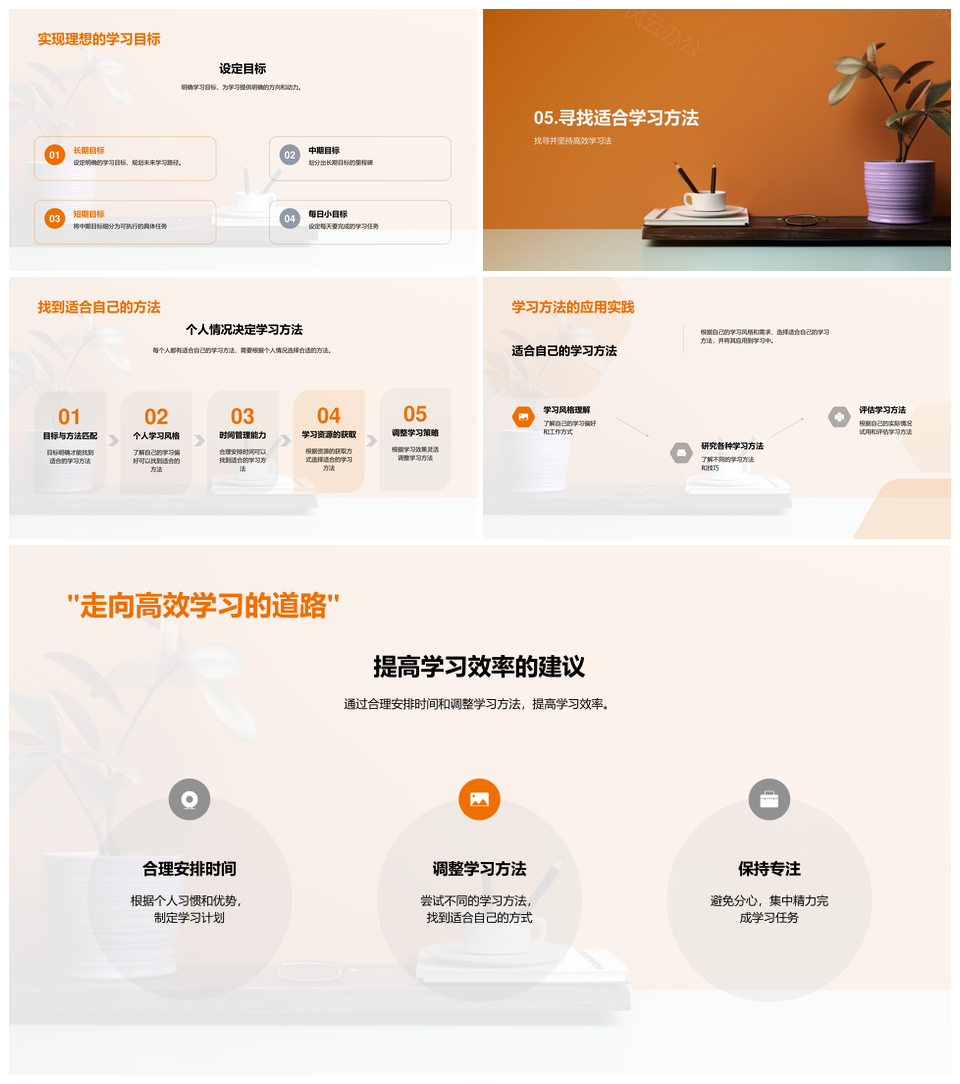 高效学习法提升成绩理解记忆方法PPT模板