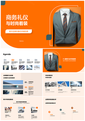 商务礼仪时尚着装规则与品牌市场趋势PPT模板