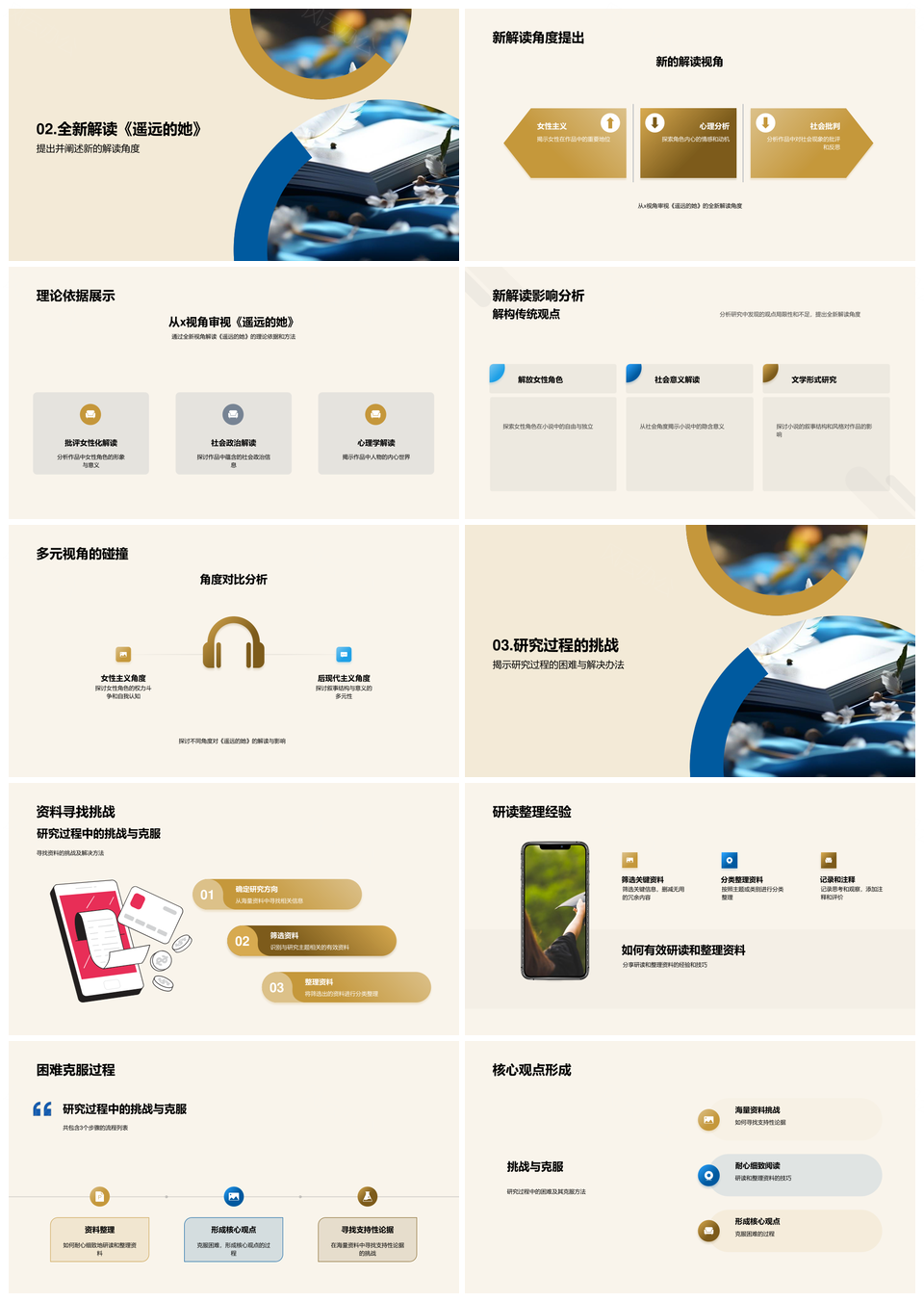 遥远她X视角新解填补研究空白PPT模板