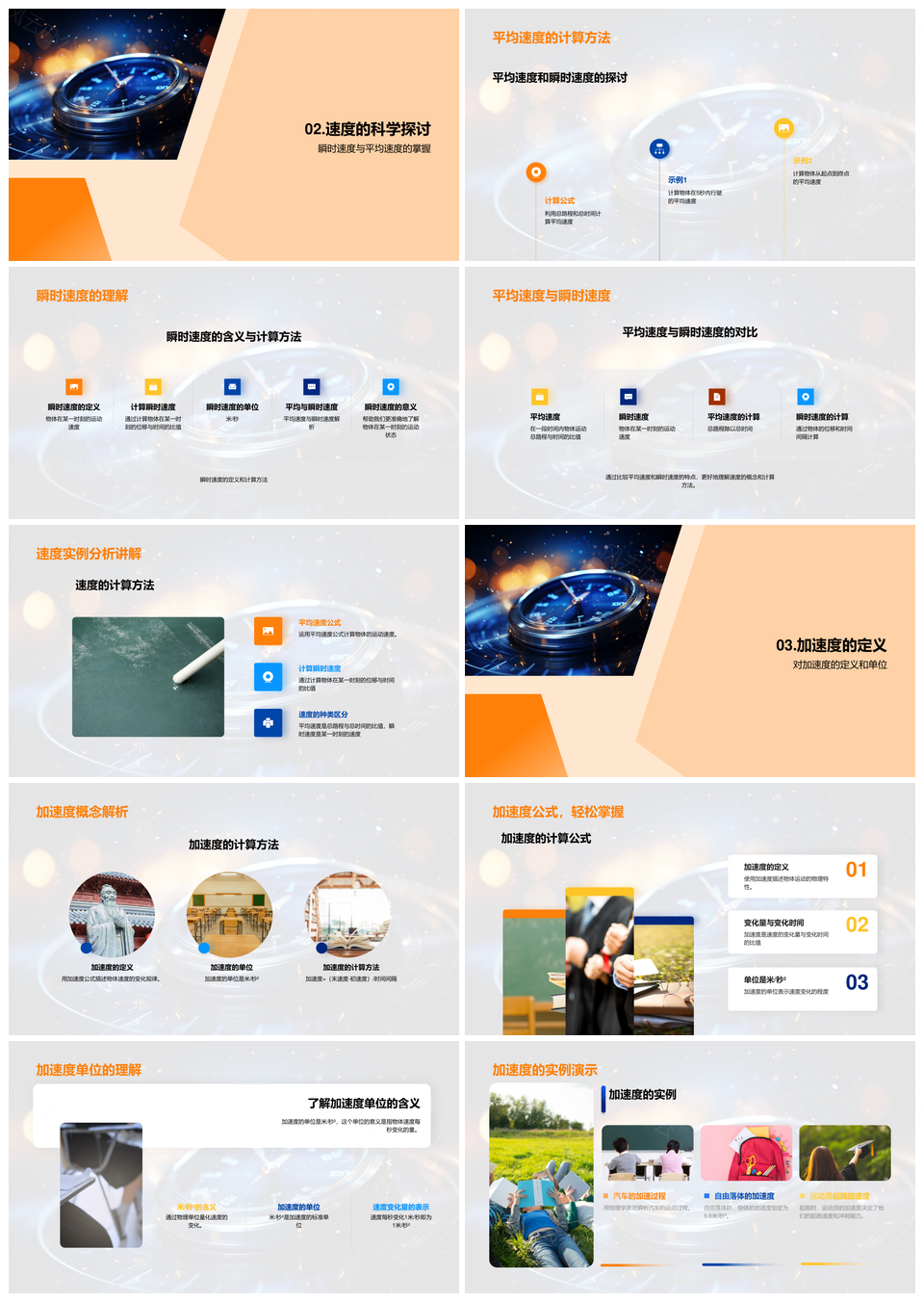 速度加速度与物体运动规律解析PPT模板