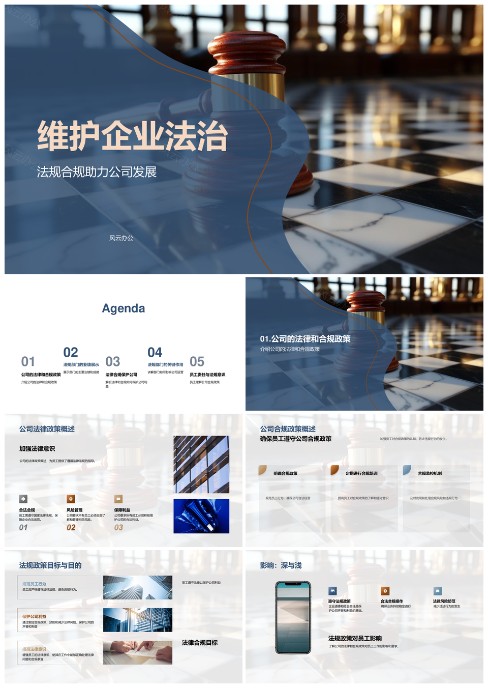 企业法治合规促发展风险管控PPT模板