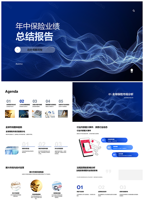 全球保险市场中期业绩策略调整与风险管理PPT模板