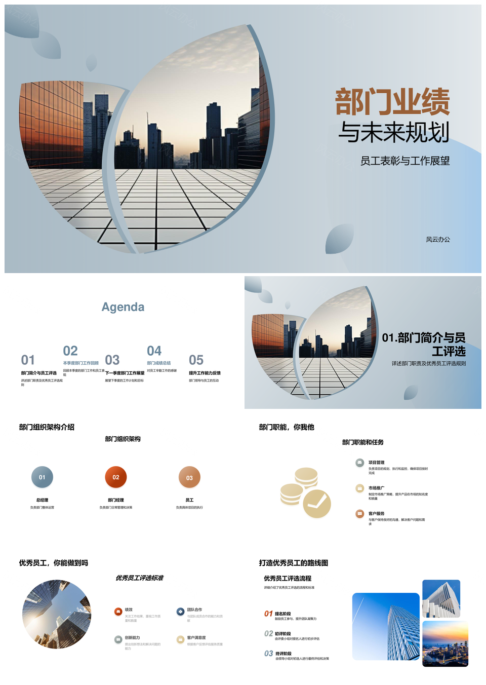 2025部门业绩总结与未来规划表彰优秀员工季度AB项目PPT模板