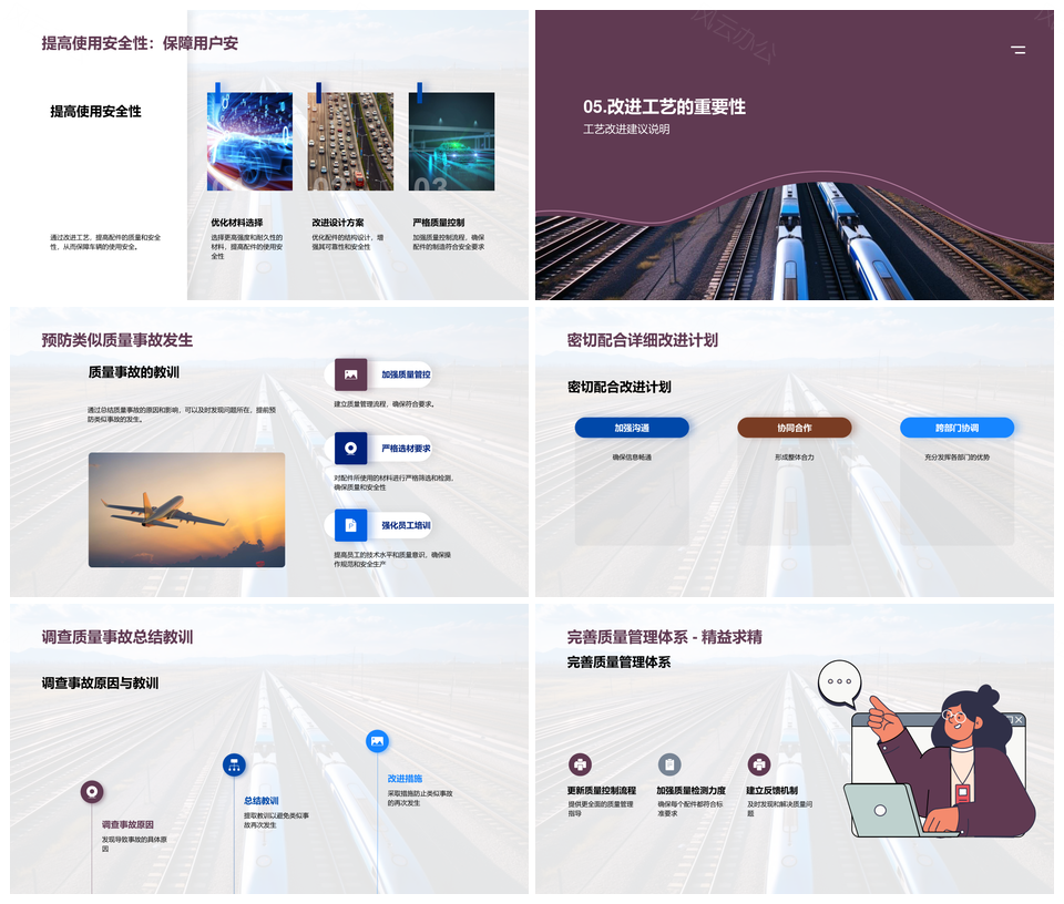 铁路轨道安全技术改进与质控体系升级PPT模板