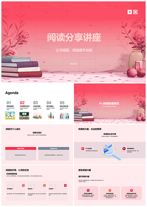 阅读分享讲座知识增长与深度思考PPT模板