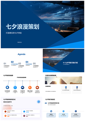 七夕浪漫星空夜传承新风尚优惠预定美好回忆PPT模板