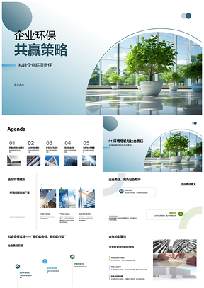 企业社会责任引领环保公益助力可持续发展PPT模板