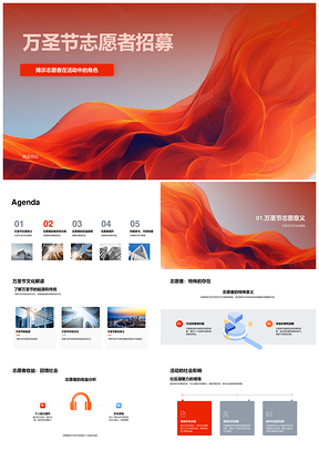 万圣节志愿者组织活动提升能力文化体验PPT模板