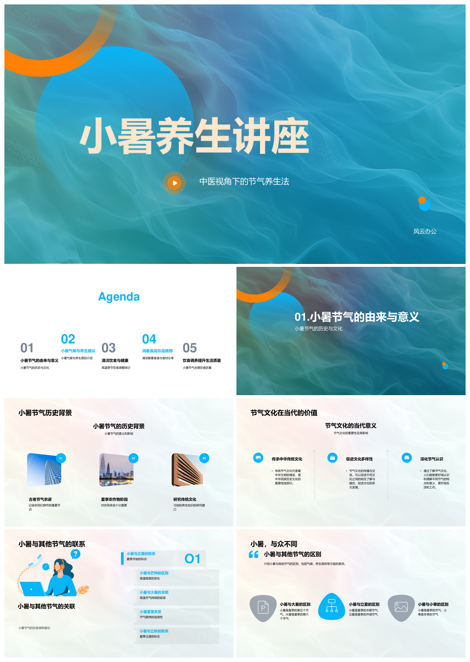 小暑中医节气养生饮食调养解暑蔬果选择PPT模板