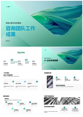 咨询团队成果经验分享未来规划项目核心优势客户满意PPT模板