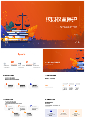 校园权益法治教育护学尊严权PPT模板