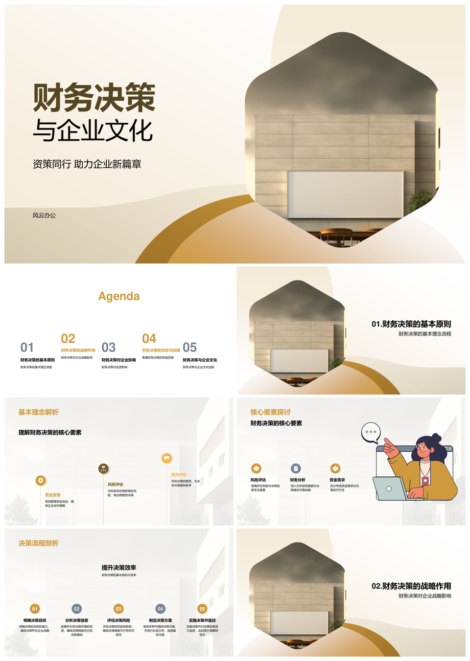 企业战略文化驱动财务决策风险回报PPT模板