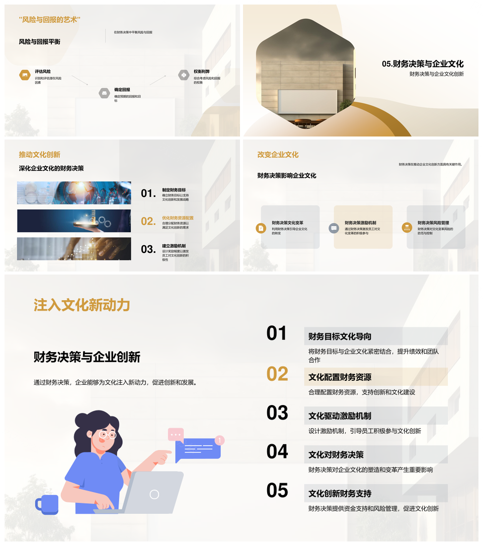 企业战略文化驱动财务决策风险回报PPT模板