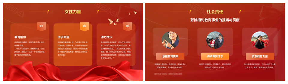 教育家张桂梅山区育才助梦女性成长PPT模板