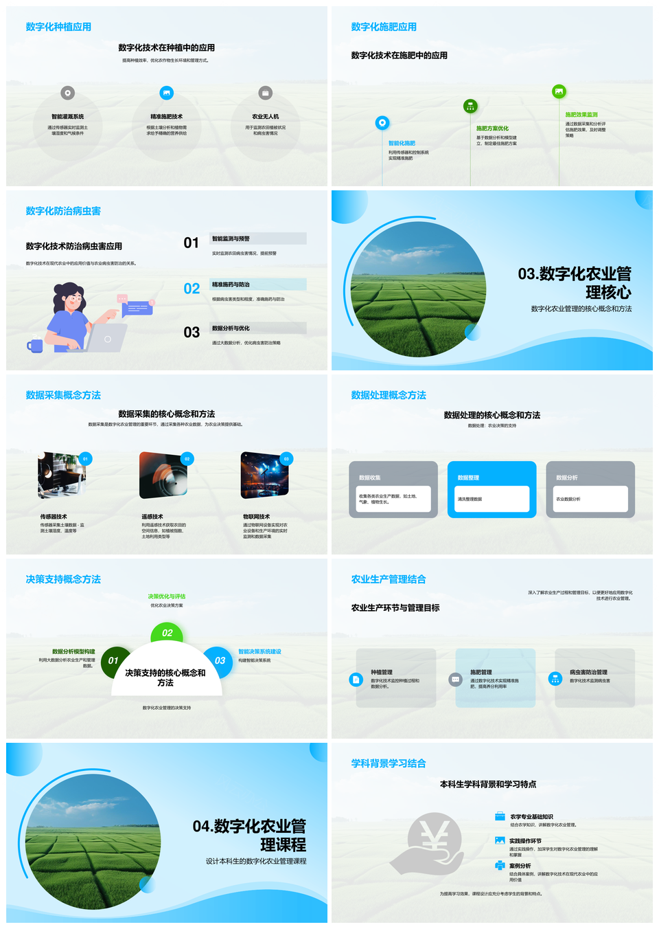 大学生数字化农业管理课程现代农业技术应用PPT模板