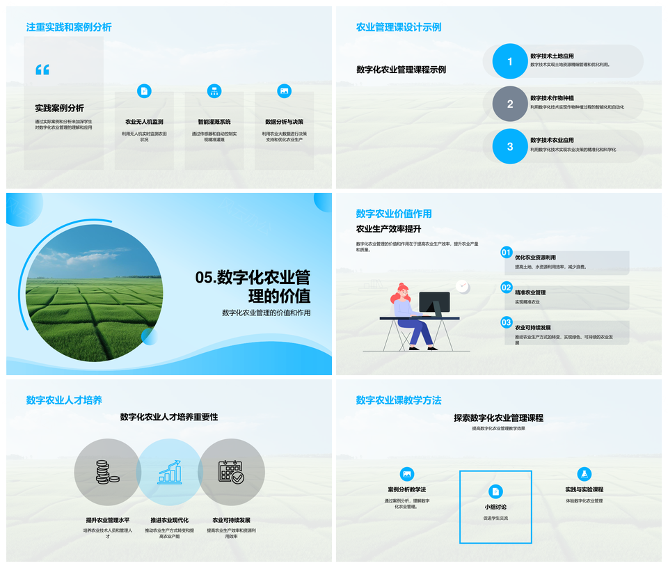 大学生数字化农业管理课程现代农业技术应用PPT模板