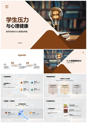 学生多重压力心理健康教师引导与援助策略PPT模板