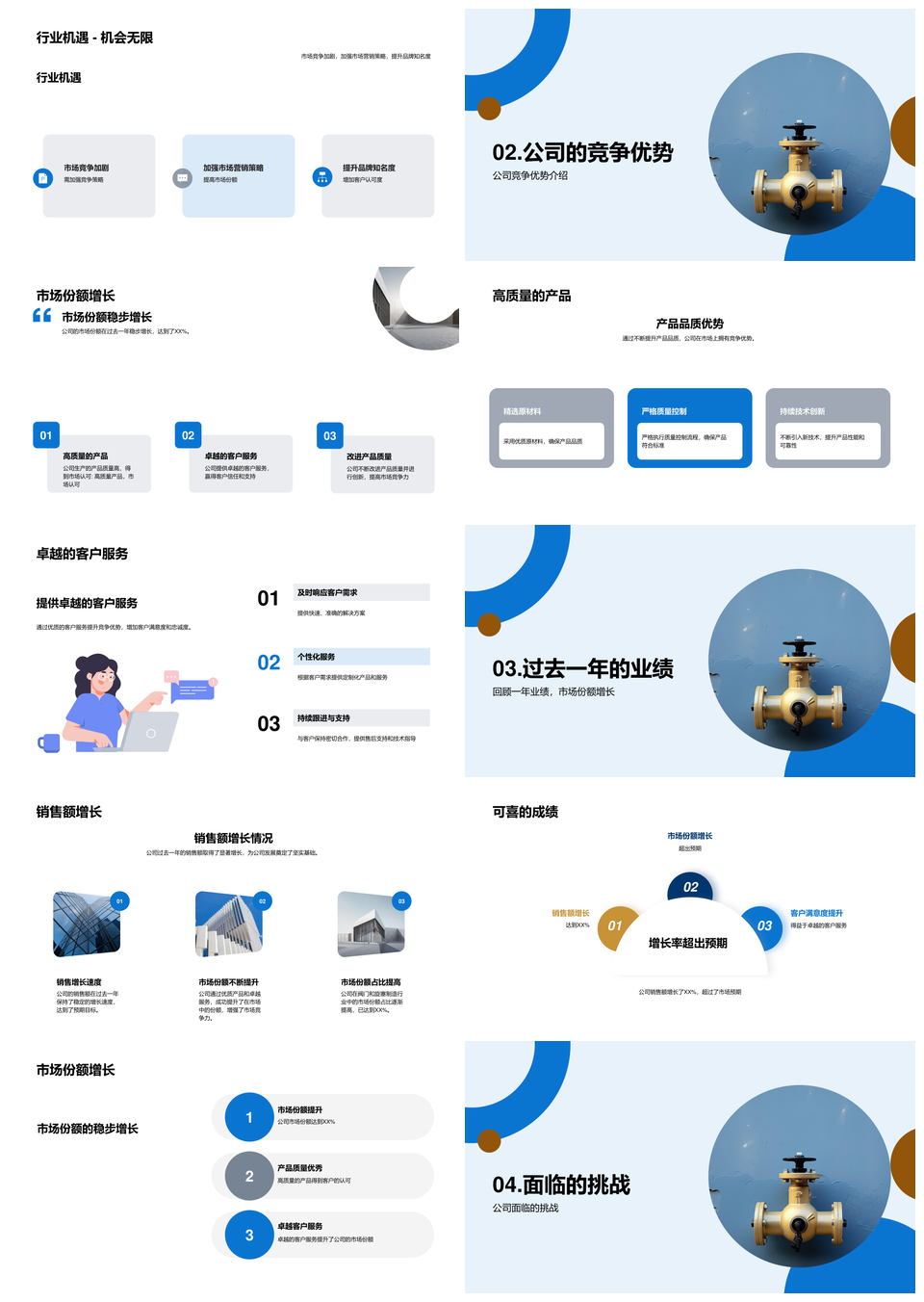 阀门制造业年终总结销售增长迎挑战占市场PPT模板