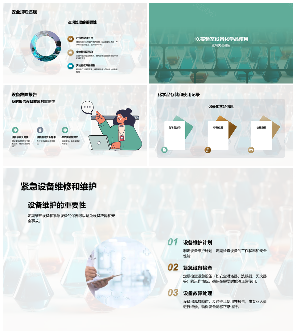 化学实验室安全主管防火防爆泄漏电气应急设备PPT模板