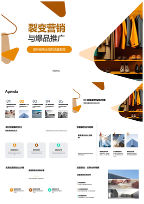 裂变营销爆品推广社交电商服装销量引爆PPT模板