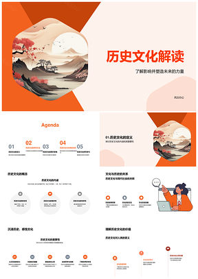 历史文化比较解析古代卷轴启未来智慧PPT模板