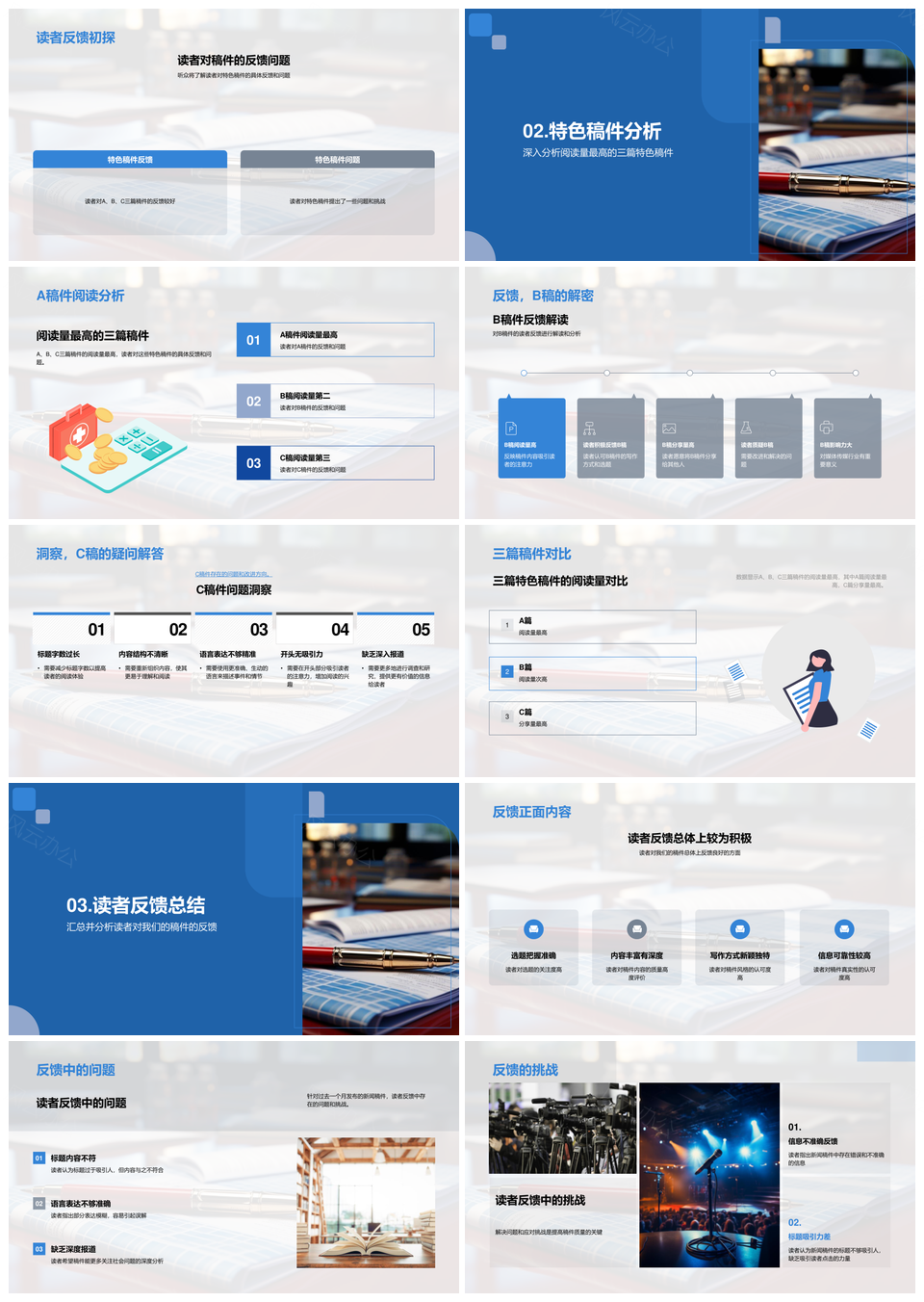 稿件优化策略提升质量阅读分享量PPT模板