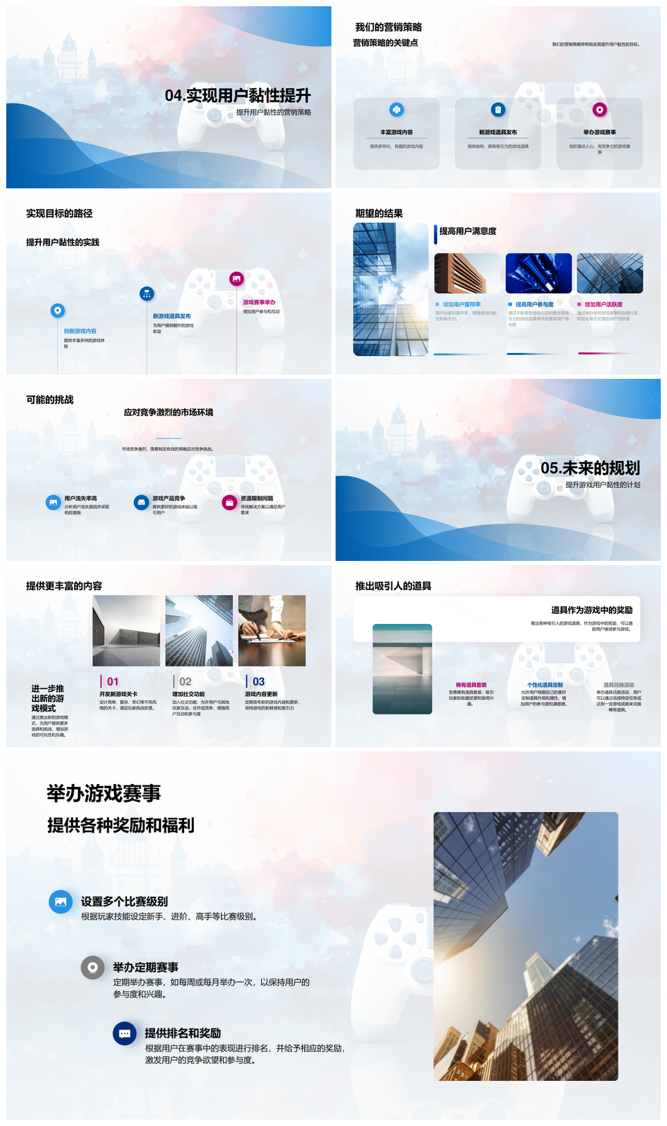 游戏营销运营策略提升用户黏性内容道具赛事PPT模板
