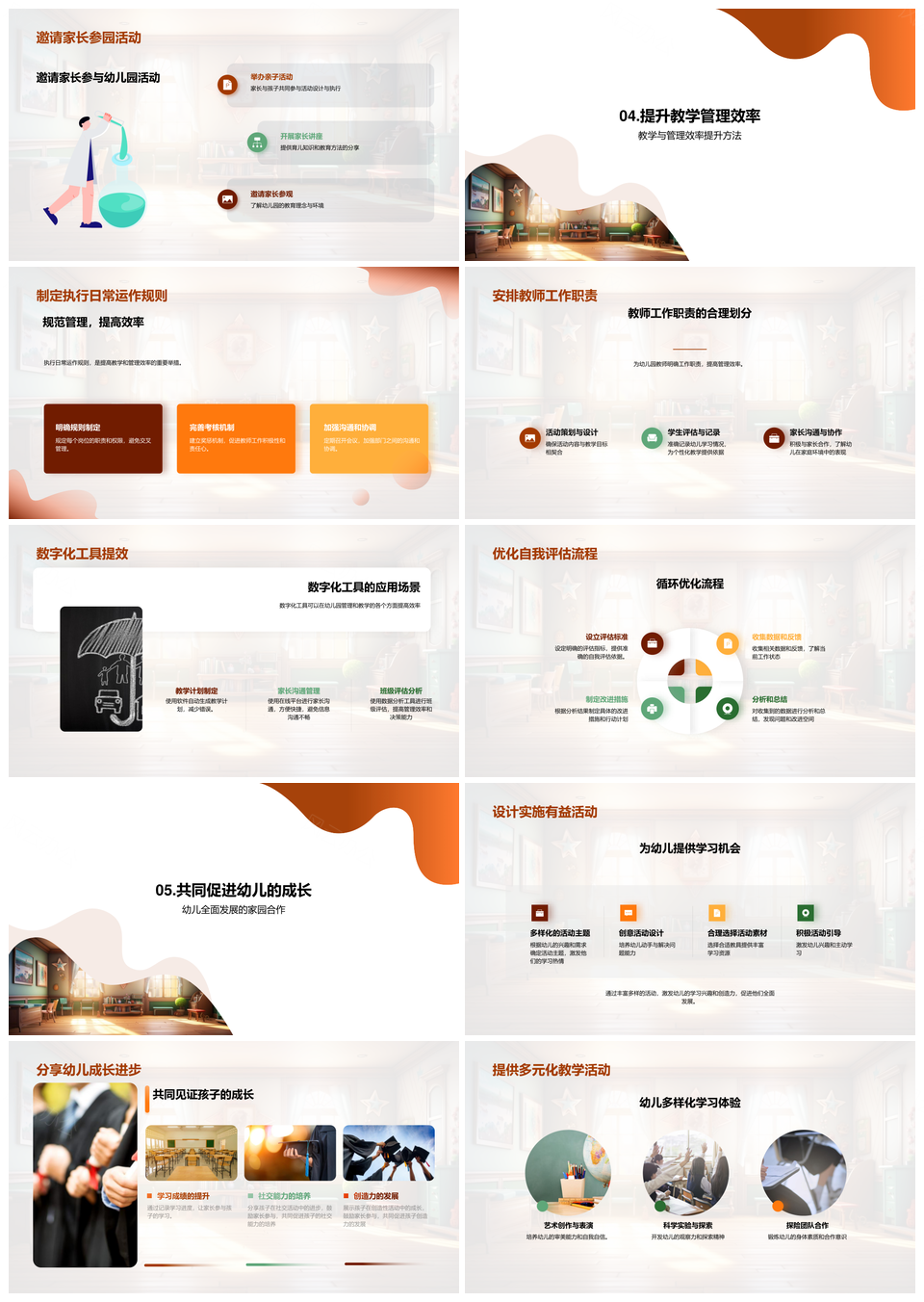 幼儿园魔法书师训活动数字管理高效互动家园PPT模板