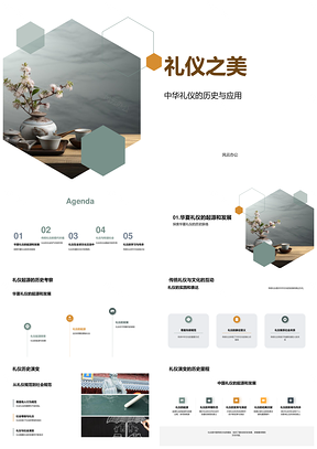 中华礼仪美育全球和谐道德社会PPT模板