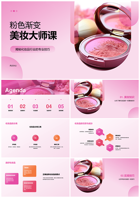 粉色商务现代美妆化妆培训课件