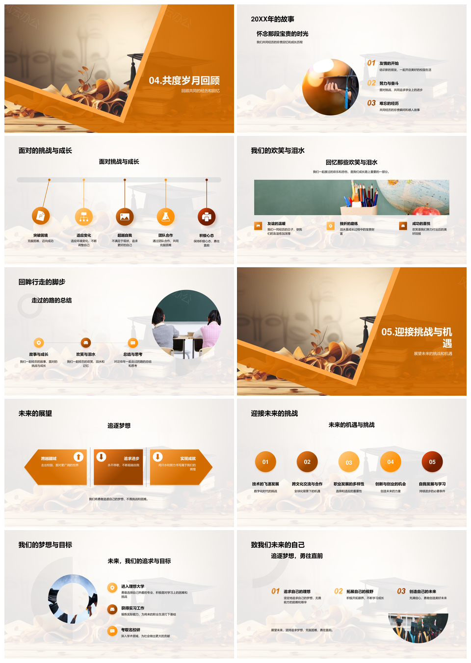毕业相册同窗共绽启程未来PPT模板