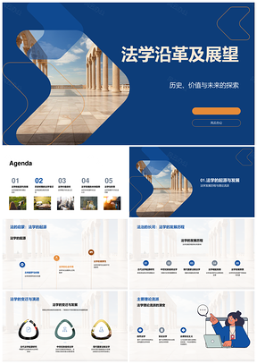 法学发展历程理论流派演变与公正人权展望PPT模板