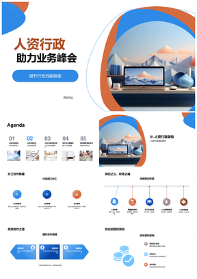人资行政效能组织结构协作流程助力业务峰会PPT模板