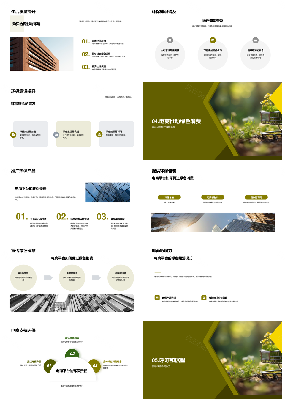 绿色消费携手电商共促环保发展PPT模板