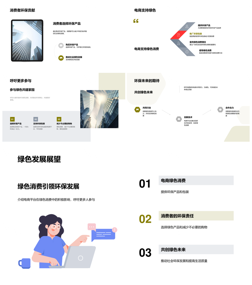 绿色消费携手电商共促环保发展PPT模板