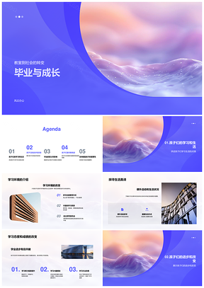 毕业成长校园社会学习态度能力转变PPT模板