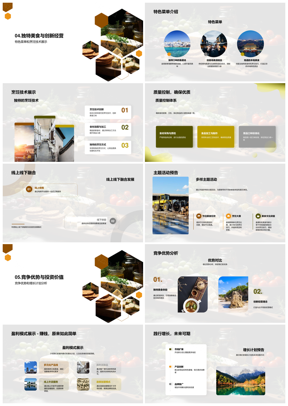 独特美食品牌创新经营与市场价值分析PPT模板