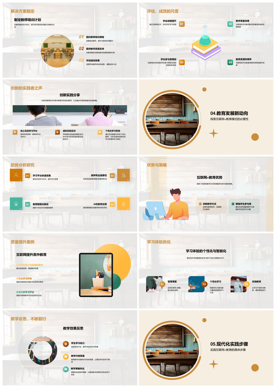 互联网教育技术革新高中课堂实践PPT模板