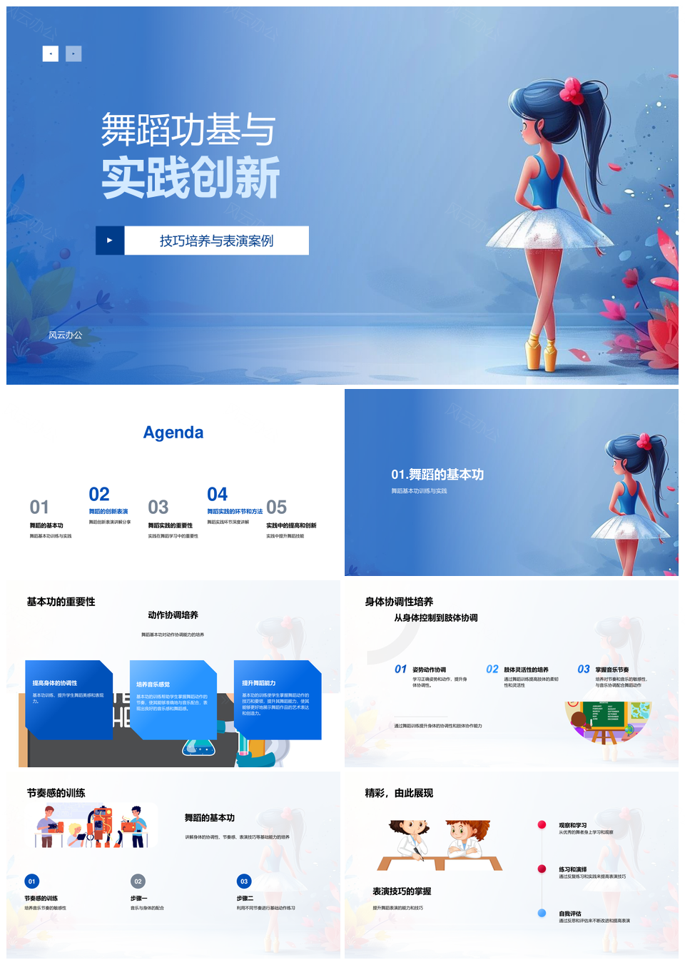 舞蹈基本功实践创新表演技巧训练PPT模板