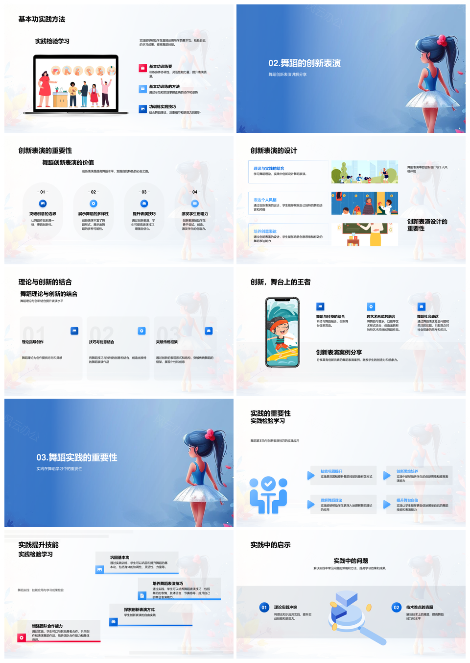 舞蹈基本功实践创新表演技巧训练PPT模板