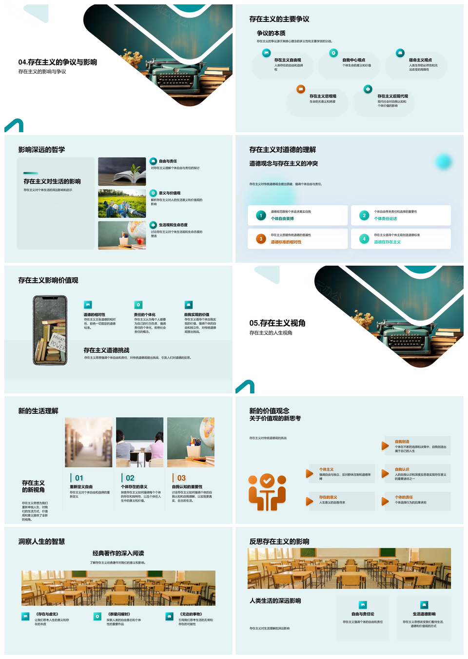 存在主义自由个体性哲学思想家道德价值观自我认知PPT模板