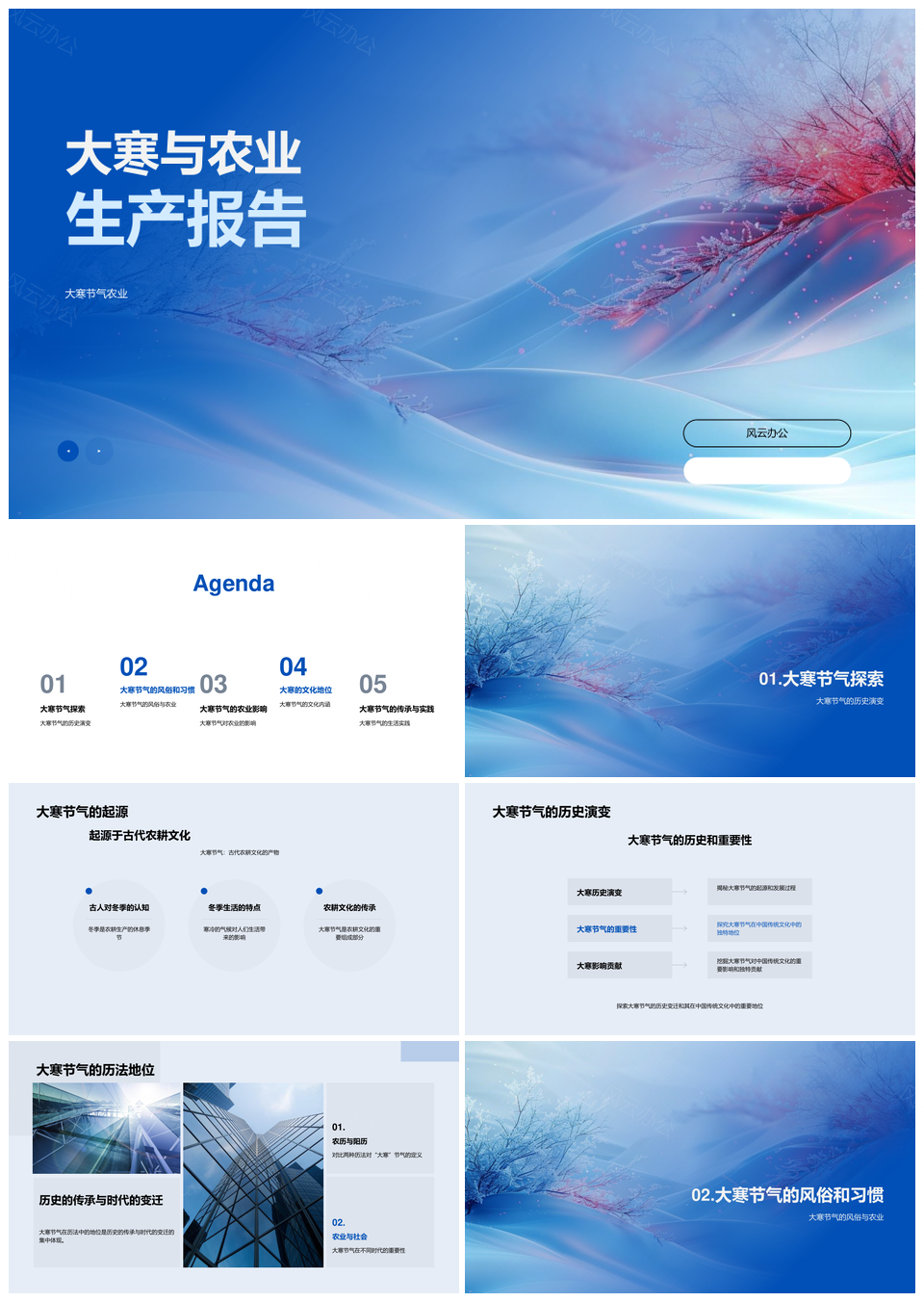 大寒农耕文化历史演变与农业生产气候地域特色PPT模板