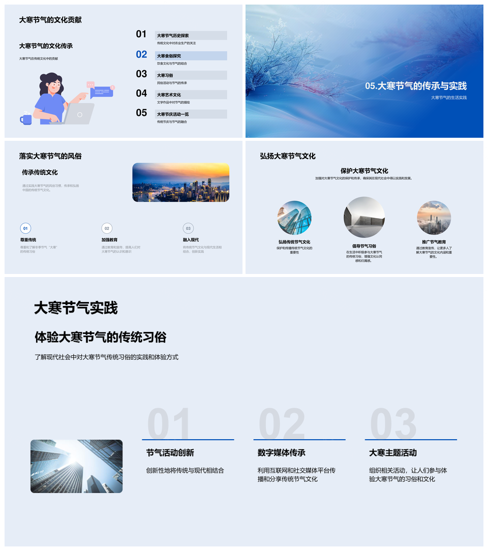 大寒农耕文化历史演变与农业生产气候地域特色PPT模板