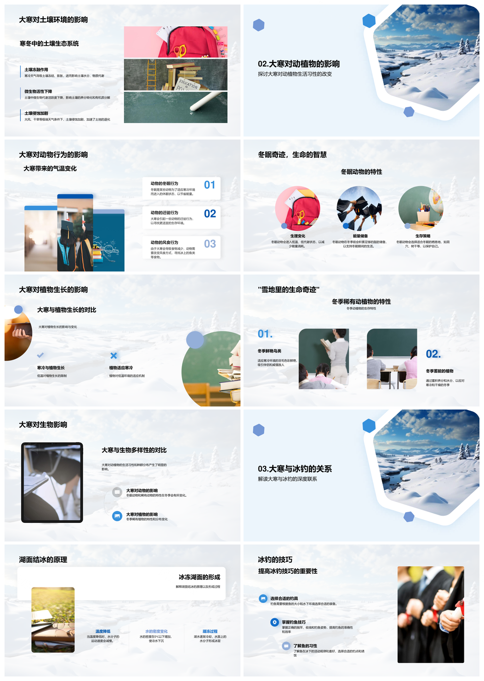 大寒生态冰钓气候地形环保实践PPT模板
