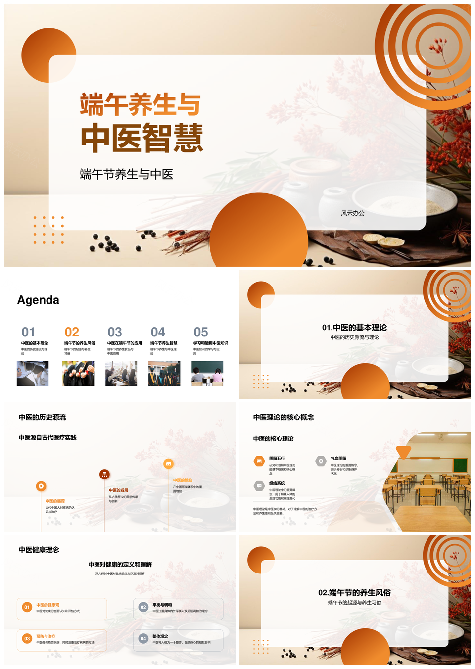 端午中医养生智慧粽酒草药源流PPT模板